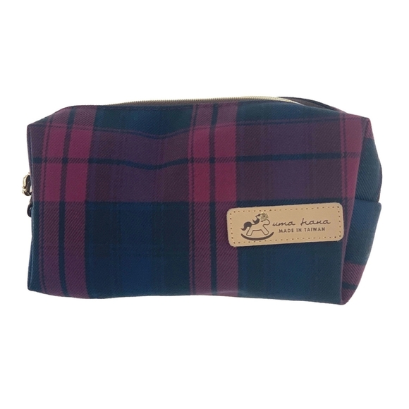 Uma Hana Handbags - Waterproof Plaid Rectangle Makeup Cosmetic Bag